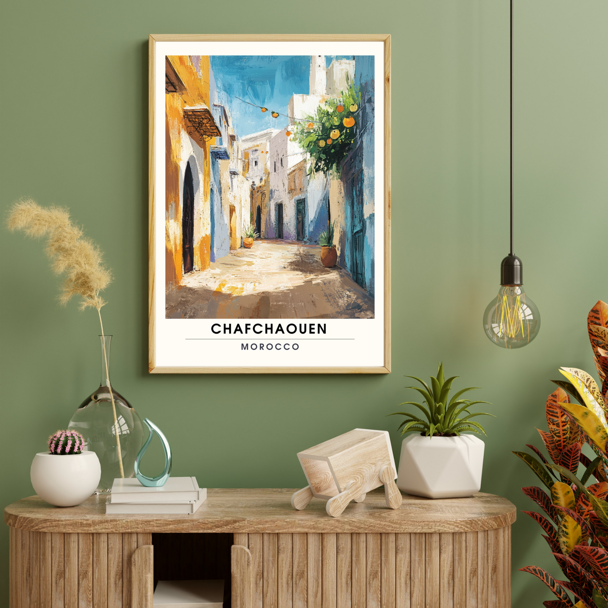 Affiche Chefchaouen | Poster de voyage Maroc | Affiche Maroc