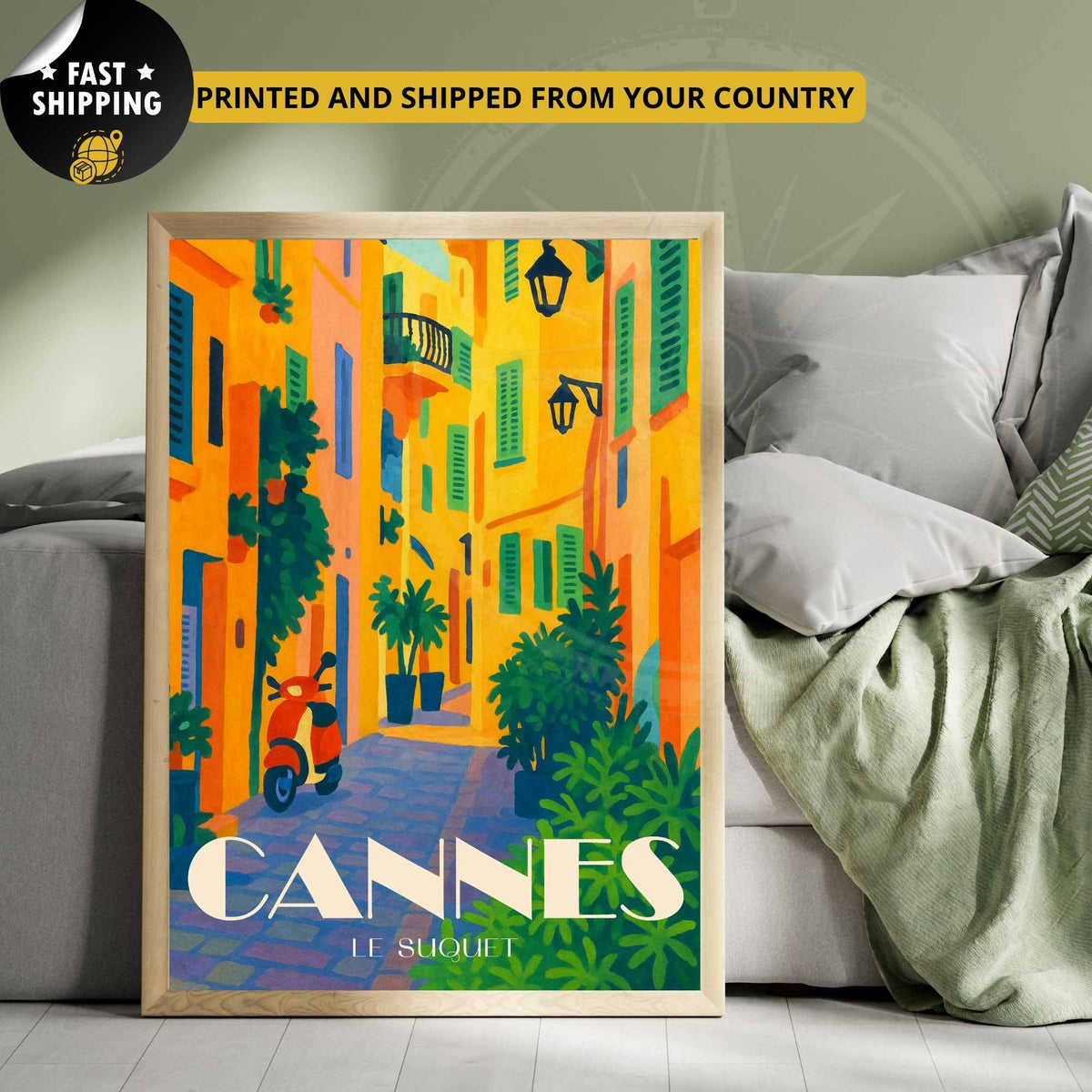 Affiche Cannes | Impression Cannes | Affiche France  | Affiche Le Suquet